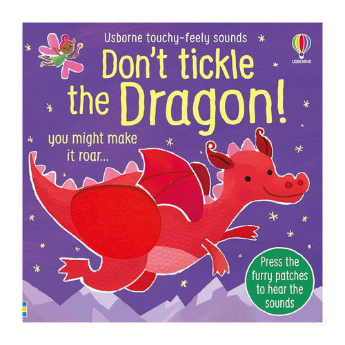 预售英文原版Usborne尤斯伯恩奇妙发声书Don't Tickle the Dragon别给龙挠痒痒触摸发声书纸板发声书动物主题2-6岁