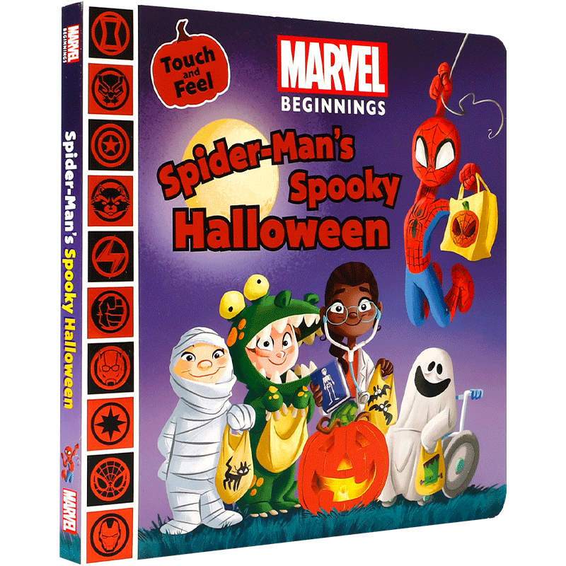 英文原版 Marvel Beginnings: Spider-Man's Spooky Halloween 漫威开端 蜘蛛侠的幽灵万圣节 2-6岁儿童冒险故事绘本纸板