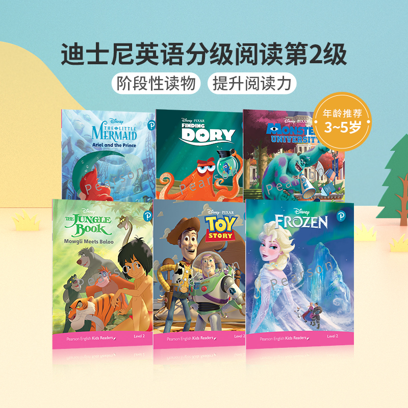 朗文培生英文原版Disney Kids Readers迪士尼英语分级阅读第2级冰雪奇缘儿童经典故事少儿英语分级读物皮克斯动画故事词汇语法