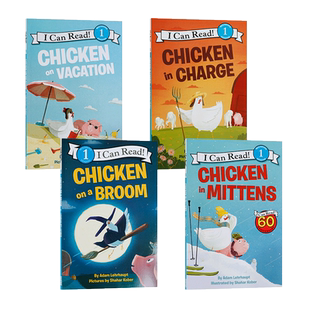 英文原版进口Chicken in Mittens帽檐下的鸡系列4册 I Can Read分级阅读级别1 儿童英语课外阅读读物 早教益智分级阅读读物
