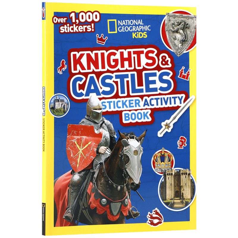 英文原版骑士和城堡Knights and Castles Sticker Activity Book贴纸活动书美国国家地理系列少儿科普百科全书National Geographic