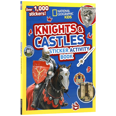 英文原版骑士和城堡Knights and Castles Sticker Activity Book贴纸活动书美国国家地理系列少儿科普百科全书National Geographic