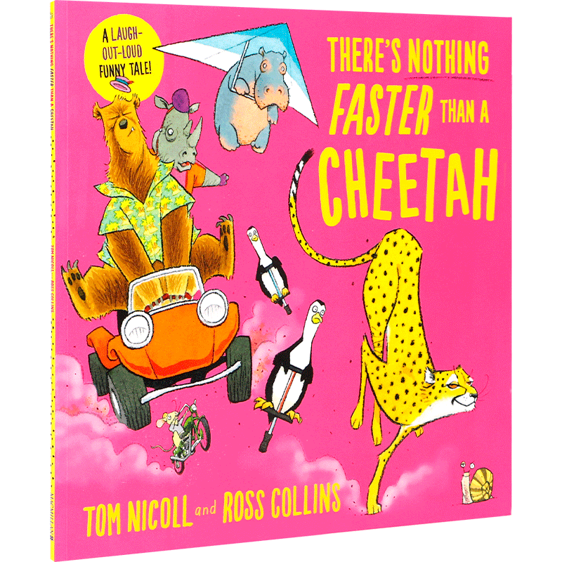 英文原版 There's Nothing Faster Than a Cheetah  没有比猎豹更快的 有汽车和动物的搞笑图书 2-6岁儿童宝宝趣味益智启蒙绘本