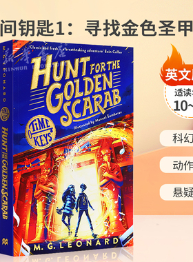 英文原版Time Keys #1: Hunt for the Golden Scarab时间钥匙1：寻找金色圣甲虫史诗时间旅行冒险科幻小说 动作冒险 悬疑故事