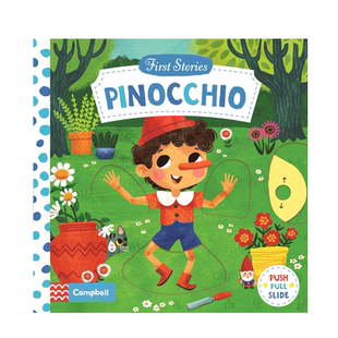 First Stories: Pinocchio  匹诺曹 2-6岁儿童宝宝启蒙认知童话寓言/神话传说 互动机关手脑并用 纸板抽拉机关书