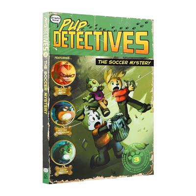 进口英文原版 Pup Detectives #3 The Soccer Mystery 小狗侦探#3足球之谜 儿童英语桥梁章节漫画书 中小学生英语课外阅读读物