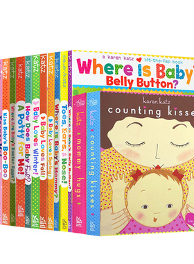 150元5本英文原版Karen katz卡伦卡茨系列绘本 亲子共读幼儿启蒙早教纸板翻翻书Where Is Baby's Belly Button宝宝的肚脐眼在哪里