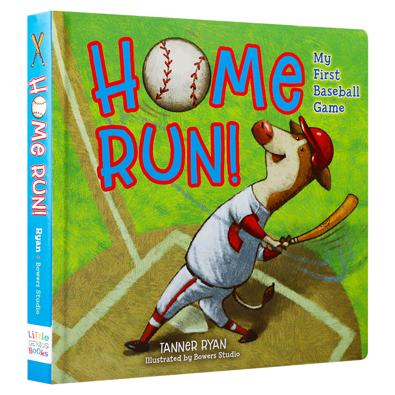 英文原版Home Run! My First Baseball Game全垒打!3-5岁低幼儿童英语启蒙认知绘本撕不烂纸板书亲子互动共读宝宝睡前故事早教书