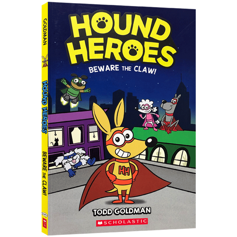 英文原版Hound Heroes #1 Beware the Claw!猎犬英雄#1 小心爪子!Scholastic学乐儿童搞笑滑稽桥梁漫画书中小学生课外阅读书籍读物