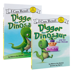 英文原版Digger The Dinosaur小恐龙迪格系列2册My First I Can Read分级读物 儿童英语启蒙认知绘本 亲子共读趣味故事图画书