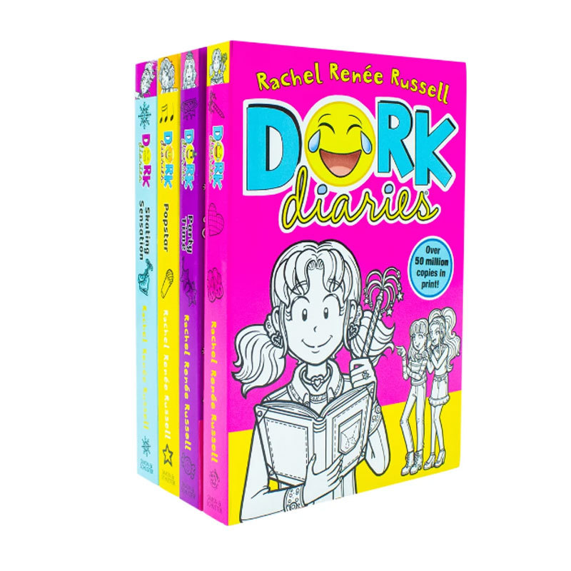 预售英文原版怪诞少女成长日记 Dork Diaries Series Book1-4册 多克日记1-4册套装 女孩的故事 英语章节书 青少年读物书籍10-14岁