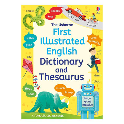 预售英文原版First Illustrated English Dictionary and Thesaurus儿童图解英语与同义词词典尤斯伯恩插图词典平装词典4-8岁