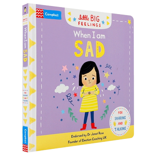 英文原版绘本 When I am Sad 当我难过的时候 Little BIG Feelings系列幼儿情绪管理亲子读物 宝宝手指推拉机关纸板书撕不烂
