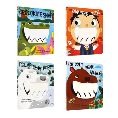 英文原版 Crunchy Board Books 系列4本 脆板书系列 4本 little bee books出版 4-8岁儿童宝宝低幼启蒙抽拉机关书纸板书