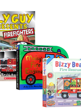 英文原版消防车消防员交通工具职业启蒙读物系列3本Firefighters/Fire Rescue/Maisy's Fire Engine:A Maisy Shaped 纸板 异形