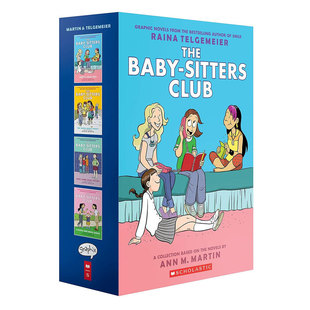 sitters 英文原版 青少年必读全彩漫画校园友谊10 4盒装 The Box Graphic Club Novel Set保姆俱乐部漫画1 14岁 Baby