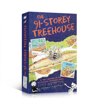 预售送音频 英文原版 The 91-Storey Treehouse 小屁孩树屋历险记 91层 插图漫画章节故事书 小学生英语课外阅读提升 情节风趣幽默