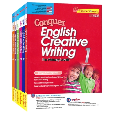 英文原版进口SAP新加坡小学教材 Conquer Creative Writing1-6年级攻克英语写作系列英语创意写作练习册 提高版英语教辅7-12岁