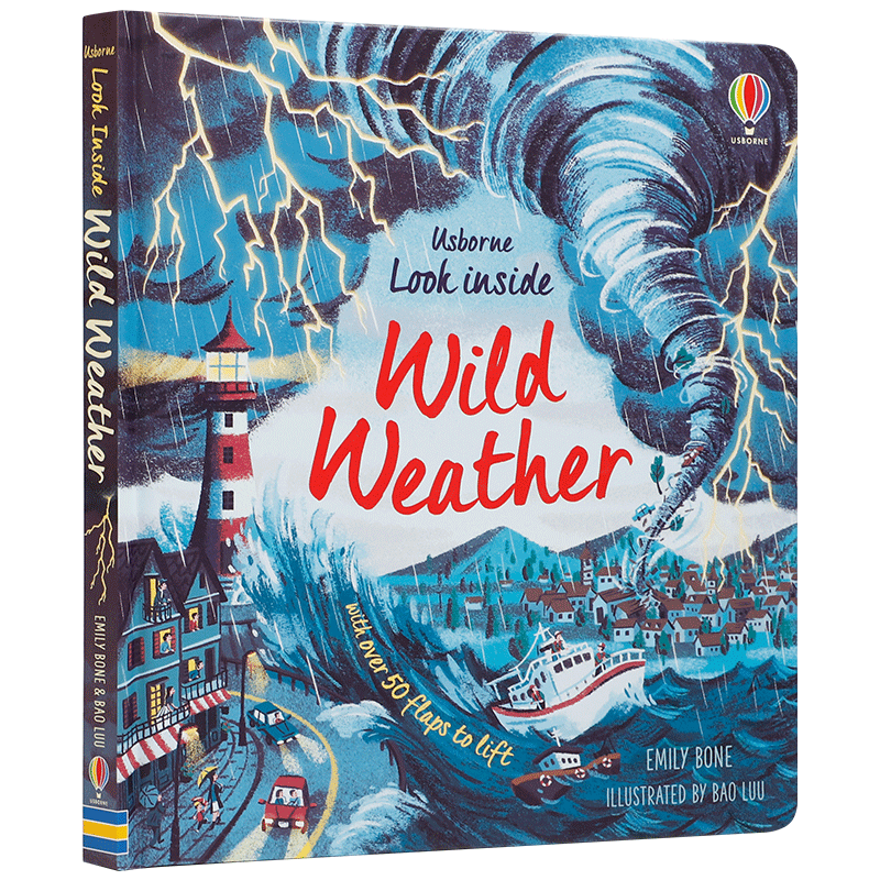 英文原版Usborne出品 Look inside Wild Weather尤斯伯恩看里面系列揭秘恶劣天气儿童天气科普自然灾害认知早教启蒙翻翻纸板书