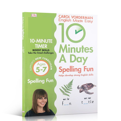 DK 英文原版10 Minutes a Day phonics Spelling Fun: Ages 5-7 每天十分钟：自然拼读练习册 幼儿园早教启蒙国外英语课外教材