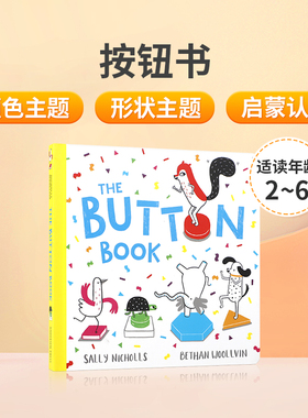 预售英文原版The Button Book 按钮书 2-6岁低幼儿童英语趣味启蒙早教书 颜色形状认知绘本图画书 亲子读物 宝宝撕不烂纸板书