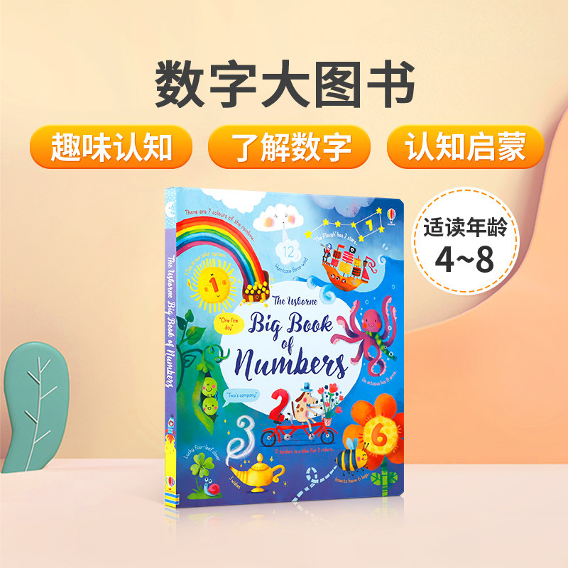 Usborne数字大图书Big Book of Numbers 英文原版绘本 4-8岁幼儿数学数字启蒙认知绘本 奇妙数字之旅早教纸板书 尤斯伯恩气球社