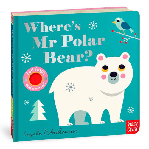 英文原版Where's Mr Polar Bear?北极熊先生在哪里亲子互动启蒙认知毛毡翻翻书翻翻互动 触摸互动 感官训练纸板翻翻书2-6岁