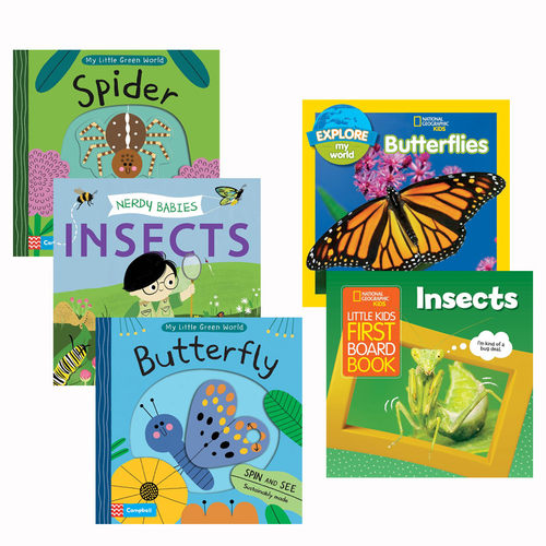 英文原版My Little Green World: Butterfly/My Little Green World: Garden Spider儿童启蒙认知昆虫科普低幼 系列5册 纸板书