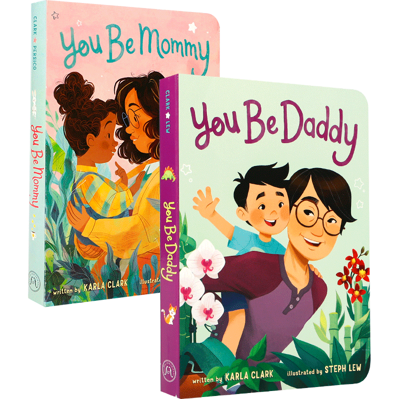 英文原版今天你做 系列2本You Be Daddy/You Be Mommy 2-6岁儿童启蒙认知品格塑造/价值观培养 押韵文字 亲子共读纸板绘本