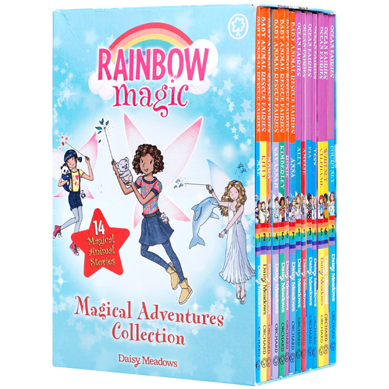 英文原版 Rainbow Magic 彩虹魔法仙子系列14册盒装桥梁章节书小说中小学课外阅读读物10岁+英语辅导趣味故事绘本 正版进口