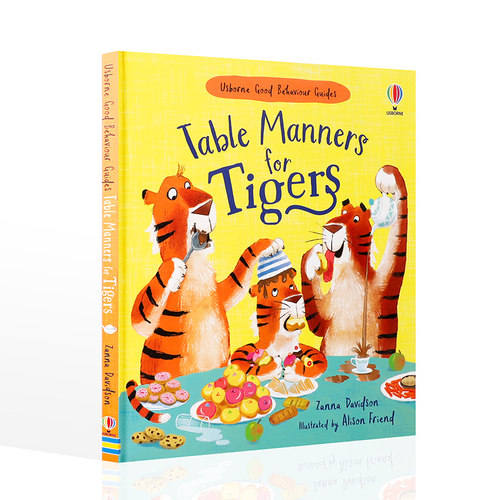 Usborne英文原版Table Manners for Tigers老虎的餐桌礼仪 低幼儿童英语启蒙认知绘本 亲子互动共读早教书 宝宝社交好习惯养成