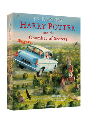 英文原版 哈利波特与密室 Harry Potter and the Chamber of Secrets 3-6-8岁儿童彩绘插图 精装收藏版 哈利波特第二部