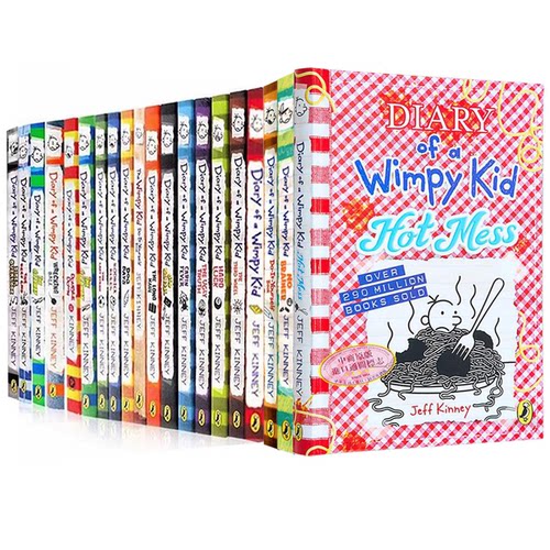 小屁孩的日记全套1-19册英文原版Diary of a Wimpy Kid #19Hot Mess一团糟风靡世界的畅销IP爆笑漫画进口桥梁章节书一二年级