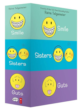 英文原版Smile, Sisters, and Guts: The Box Set微笑/姐妹/勇气 三本盒装女孩蜕变和成长故事全彩漫画 治愈成长 回忆录平装