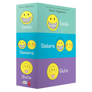 英文原版Smile, Sisters, and Guts: The Box Set微笑/姐妹/勇气 三本盒装女孩蜕变和成长故事全彩漫画 治愈成长 回忆录平装