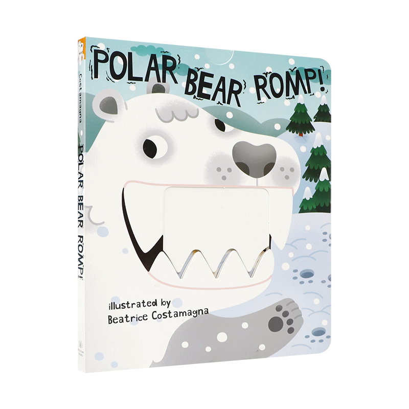 英文原版 Polar Bear Romp! (Crunchy Board Books) 北极熊嬉戏! 趣味好玩故事纸板拉拉书 4-8岁儿童宝宝低幼启蒙抽拉机关书