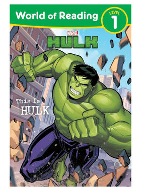 英文原版World of Reading L1: This is Hulk迪士尼阅读世界1级：绿巨人迪士尼阅读世界分级读物超级英雄 平装冒险故事4-8岁