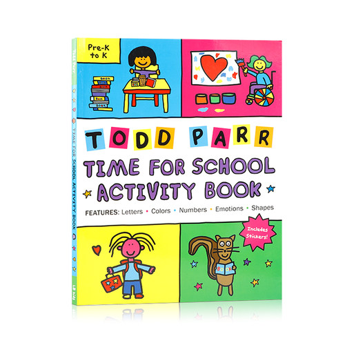 英文原版 Time for School Activity Book 上学时间活动册 3-5岁低幼启蒙 亲子互动共读平装绘本 儿童英语早教认知阅读启蒙读物
