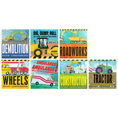 英文原版工程机械认知绘本系列7本Construction/ Demolition /Dig Dump Roll /Roadworks /Tractor /Wheels/Ambulance启蒙认知