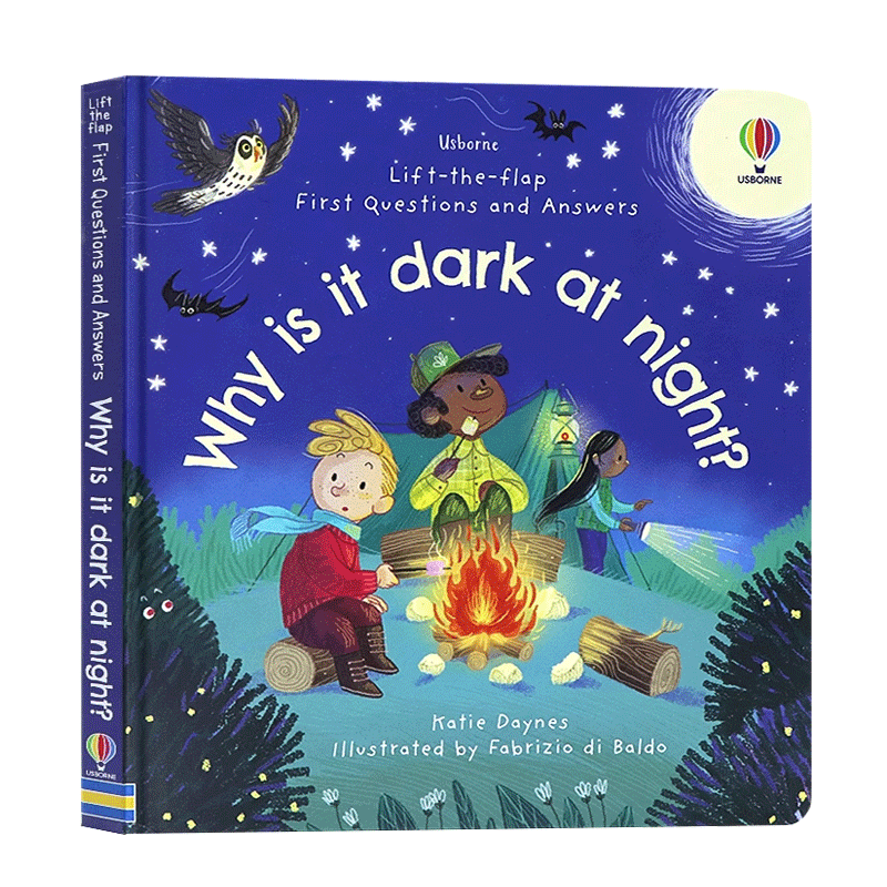 英文原版 First Questions & Answers: Why is it dark at night? 你问我答翻翻书 为什么夜晚黑漆漆 宝宝儿童科普读物纸板书