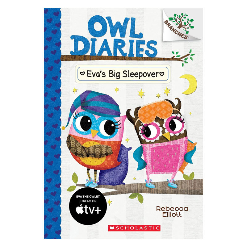 英文原版 Owl Diaries #9：Eva's Big Sleepover 猫头鹰日记：一本树枝书 5-7岁儿童桥梁章节书 英语课外阅读读物 学乐大树系列