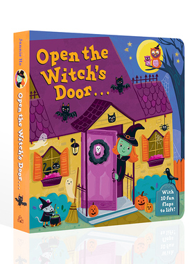 英文原版绘本Open the Witch's Door打开女巫的门 Random House兰登书屋出版低幼儿童英语启蒙认知绘本宝宝撕不烂纸板书睡前故事书