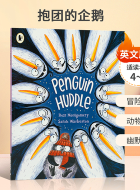 英文原版 Penguin Huddle抱团的企鹅幽默搞笑动物故事绘本Walker Books出版艺术插画平装趣味故事人际关系绘本4-8岁启蒙认知