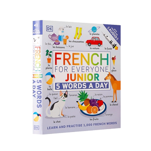 英文原版French for Everyone Junior: 5 Words a Day每个人的法语初级班每天5个单词 DK出版儿童课外拓展阅读读物 进口教材练习册