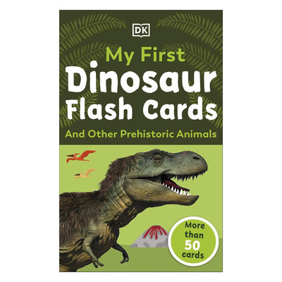 英文原版DK恐龙闪卡My First Dinosaur Flash Cards恐龙和史前生活图解卡片双面全彩恐龙科普亲子互动平装闪卡恐龙主题 2-6岁