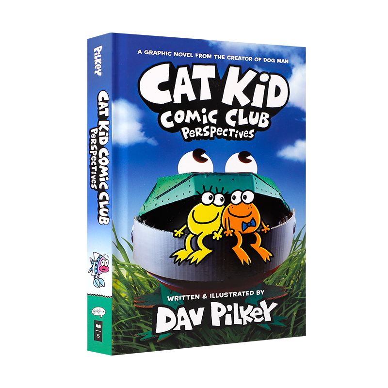 送音频英文原版进口Cat Kid Comic Club 小彼蒂的漫画俱乐部2  儿童英语趣味性阅读桥梁章节书Dog Man神狗侦探同作者dogman