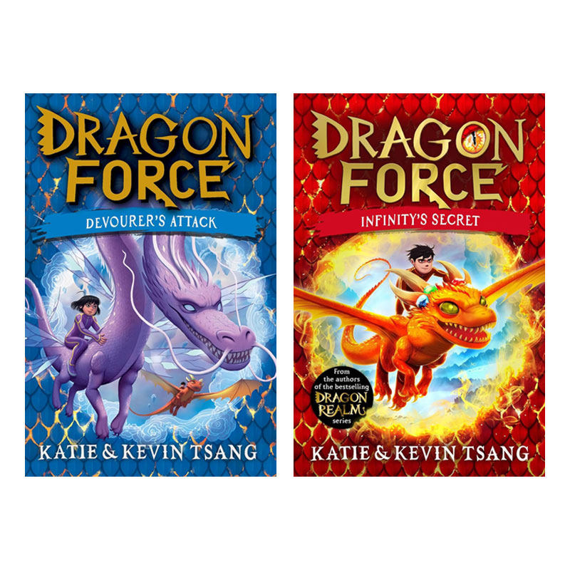英文原版龙之力 系列2本Dragon Force : Infinity's Secret无限的秘密 Devourer's Attack吞噬者的攻击小说 冒险故事8-12岁