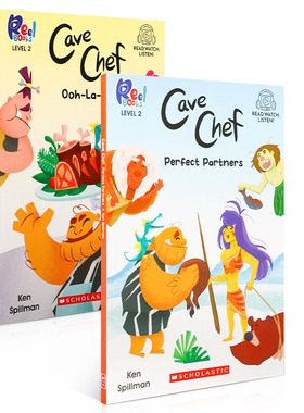 洞穴厨师 系列2本 Cave Chef #1: Ooh La La! /Cave Chef #2: Perfect Partners 10-14岁儿童启蒙分级阅读平装桥梁/章节书