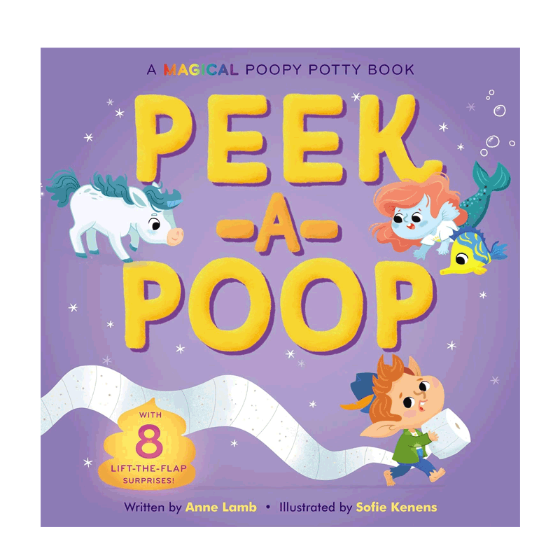 英文原版 Peek-a-Poop 偷偷看便便 2-6岁儿童宝宝认知魔法世界 押韵文本 行为习惯培养启蒙翻翻纸板书