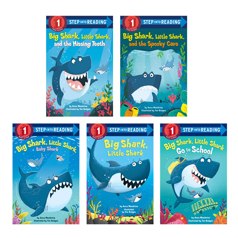 英文原版 Big Shark系列5册Little Shark/Baby Shark/Spooky Cave 3-5岁低幼儿童英语启蒙认知绘本 幼儿英语分级阅读早教书 平装